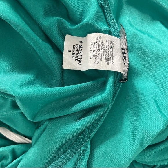 VA VA VOOM Green Draped Neckline Halter Back Sleeveless Bodycon Dress Small - Picture 3 of 4